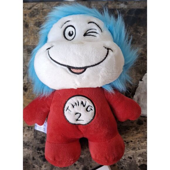 Dr. Seuss Thing 1 And Thing 2 Double Plushie 8" - Picture 2 of 5